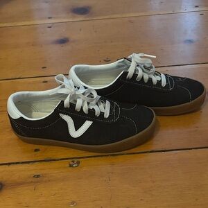 Vans Black and White Lace-Up Sneakers